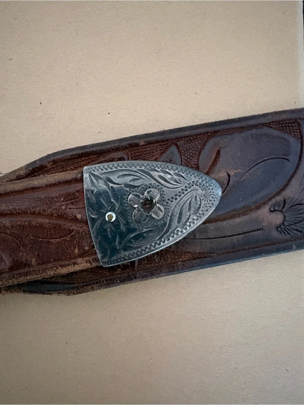 Vintage “Ricardo” hand tooled Western belt